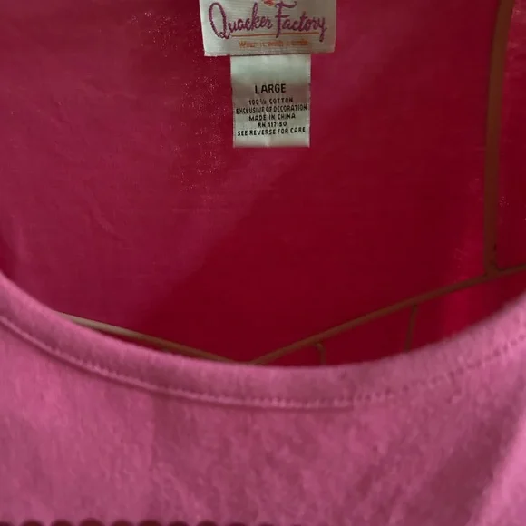 Quacker Factory Pink Sequin Striped Blouse - Picture 2 of 4